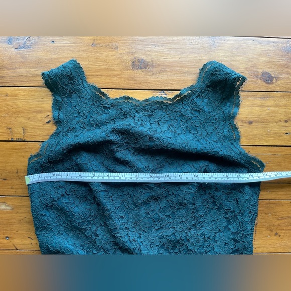 LOFT Forest Green Lace Shift Dress - Picture 7 of 9